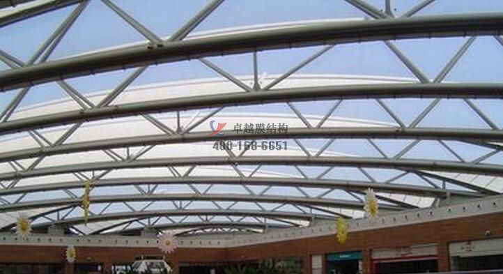 銀川商場PTFE膜結構屋頂工程案例 　　